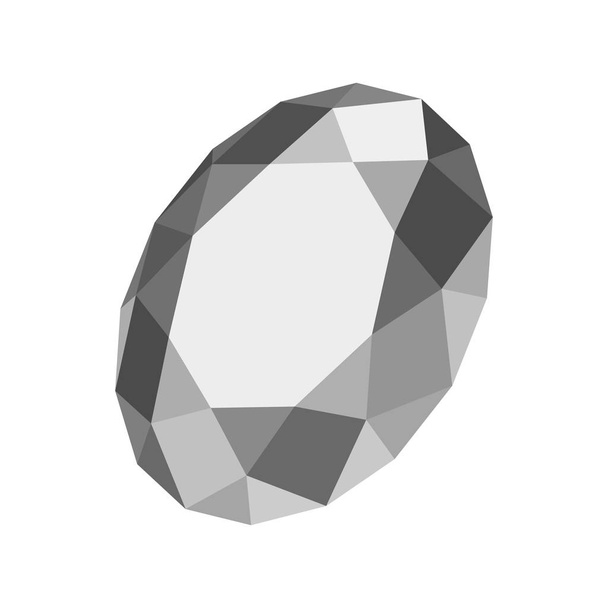 Gemstone oval shaped with flat design style - Vector, Image