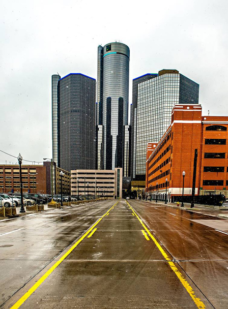 detroit city downtown during winter - Photo, Image