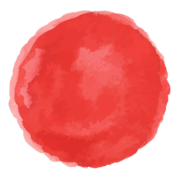 Bright red watercolor painted vector stain - Vektör, Görsel