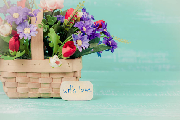 Bouquet of flower with wording tag - Foto, imagen