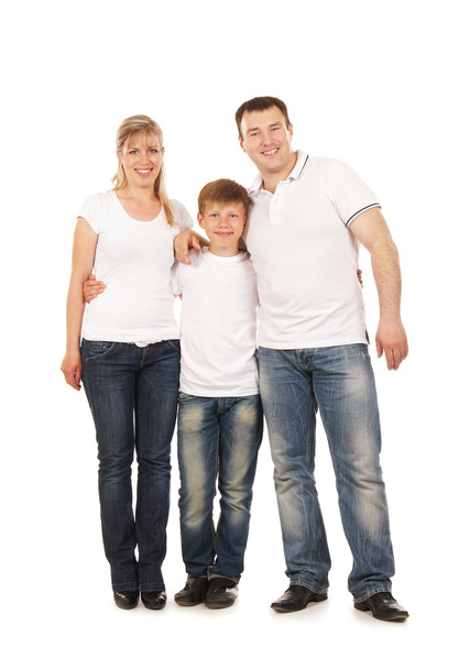 Happy family isolated over white background - Φωτογραφία, εικόνα