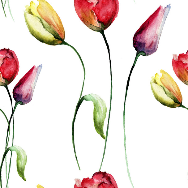 Seamless pattern with romantic flowers - Zdjęcie, obraz