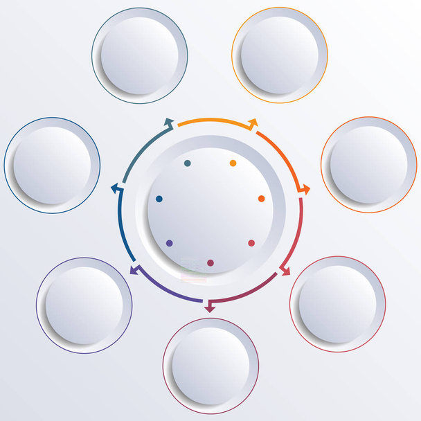 Seven circles round circle - Фото, зображення