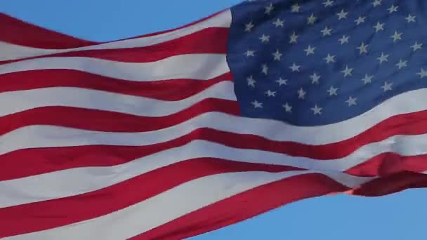 Amerykańska flaga macha. - Materiał filmowy, wideo
