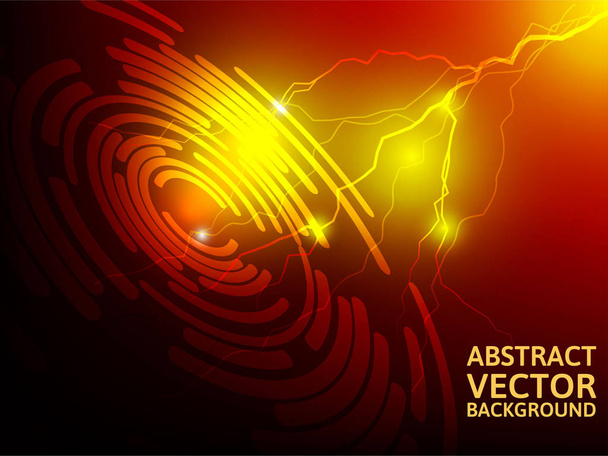 Lightning abstract vector red background - Vector, Image