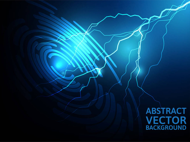 Lightning abstract vector blue background - Vector, Image