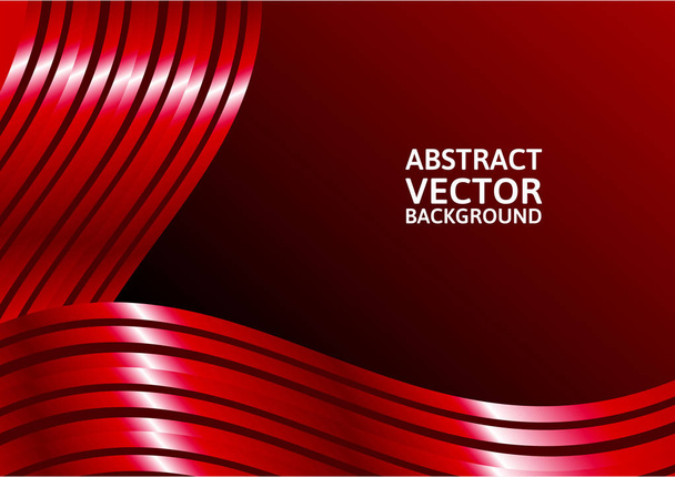 Red curve abstract vector background with copy space - Vektor, Bild