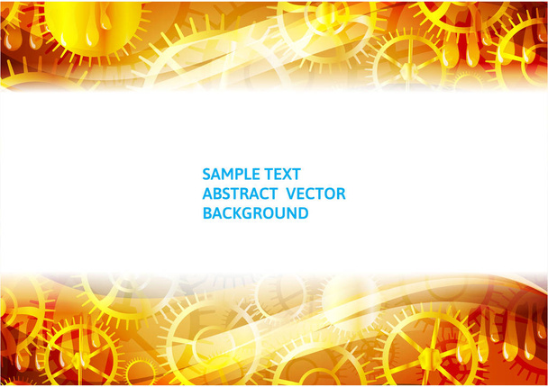 Gold gears abstract technology vector background with copy-space - Vector, Image