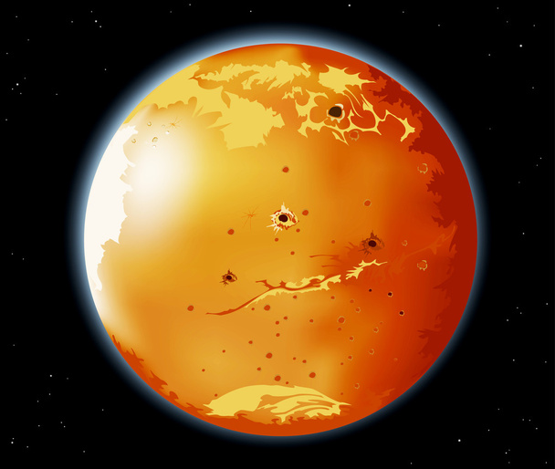 Mars planeetta maailmankaikkeudessa
 - Vektori, kuva