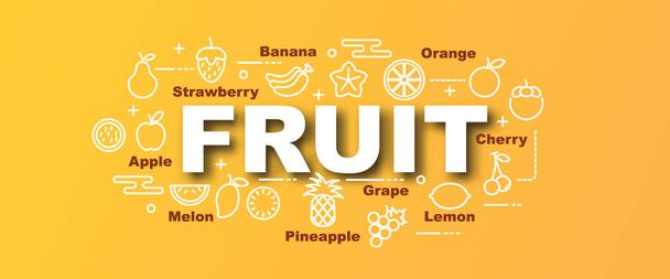 fruit vector trendy banner - Vector, Image