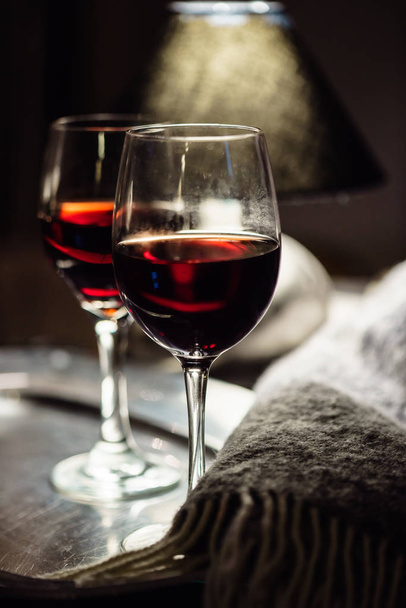 glasses of red wine  - Fotoğraf, Görsel