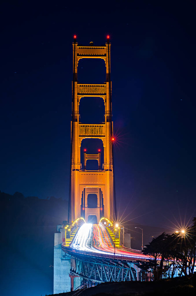 puente puerta dorada noche conmutar el tráfico
 - Foto, imagen