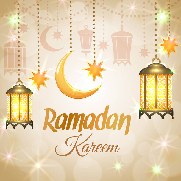 Ramadan Kareem, lantern lamp - Vector, Image