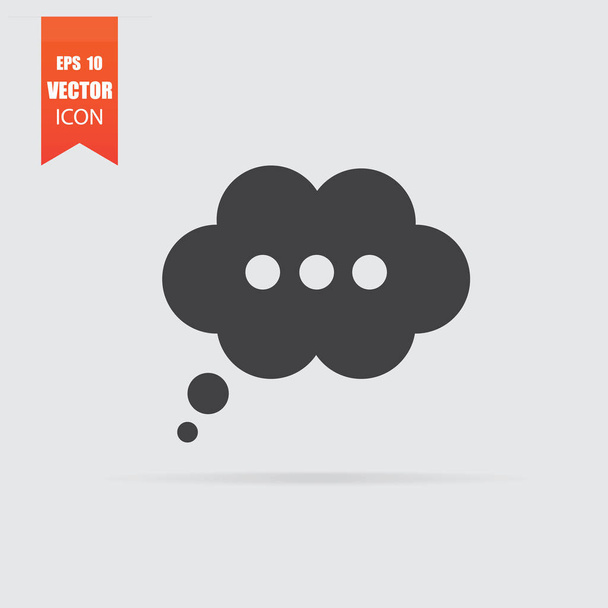 Speech bubble icon in flat style isolated on grey background. - Vector, Image