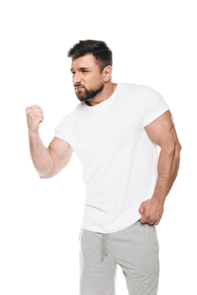 Muscular man ready to fight  - Фото, зображення