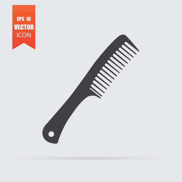 Comb icon in flat style isolated on grey background. - Vector, Image