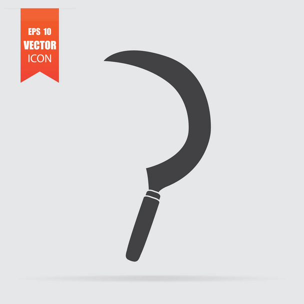 Sickle icon in flat style isolated on grey background. - Vector, Image