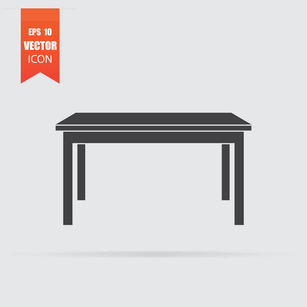Icône de table en style plat isolé sur fond gris
. - Vecteur, image