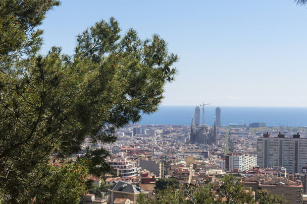 Βαρκελώνη στον ορίζοντα Πανόραμα, Καταλονία, Ισπανία - Φωτογραφία, εικόνα