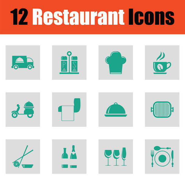 Restaurante icono conjunto - Vector, Imagen