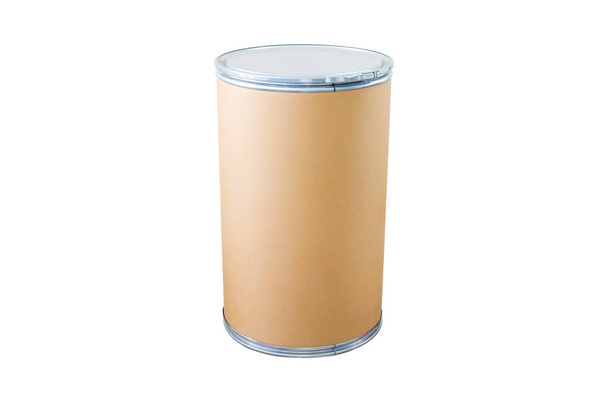 Cilinder papier doos met aluminium rand  - Foto, afbeelding