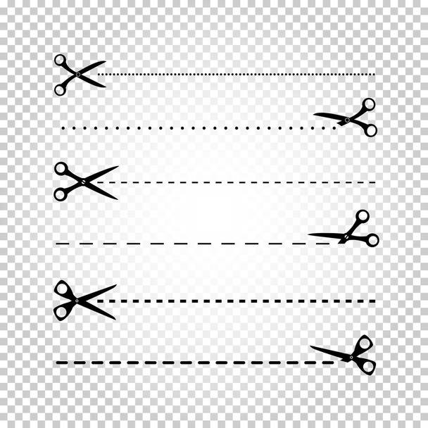 Scissors line cut - Vecteur, image