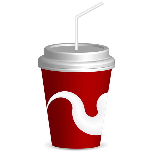 Beverage with a straw - Διάνυσμα, εικόνα