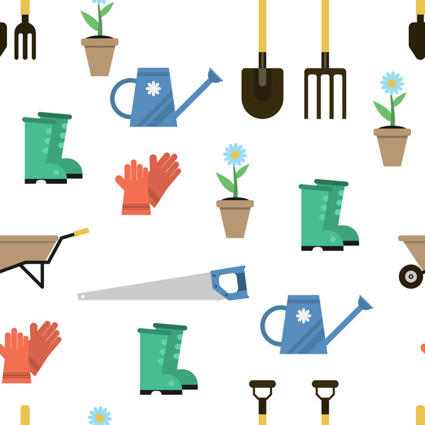 Seamless Pattern for Gardener Set - Vector, Image