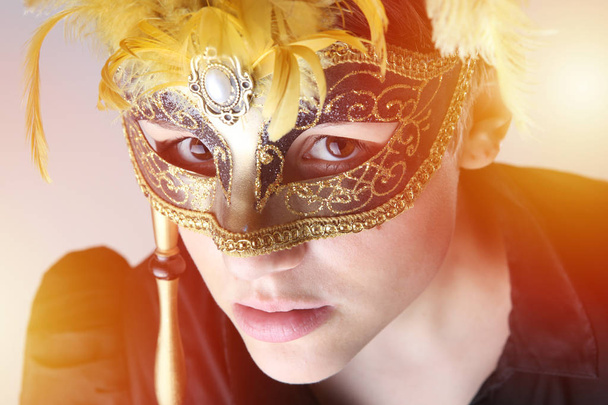 elegant girl with a wonderful mask - Photo, Image