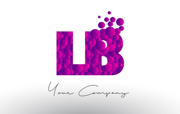 LB L B Dots Lettera logo con texture di bolle viola
. - Vettoriali, immagini