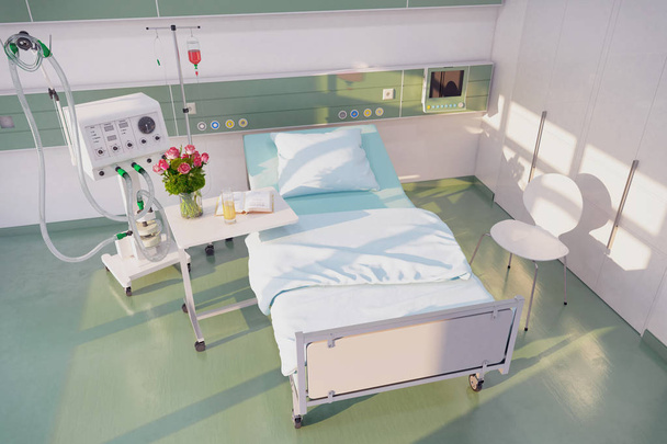 3D Render - leeres Krankenhauszimmer - Foto, Bild