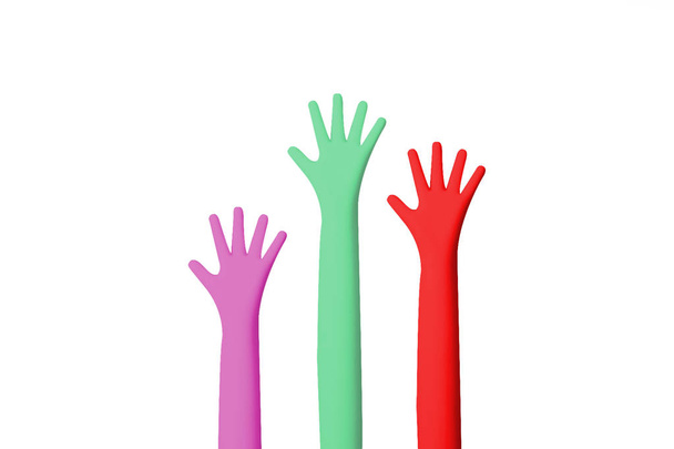 Цветные руки вверх
 - Фото, изображение