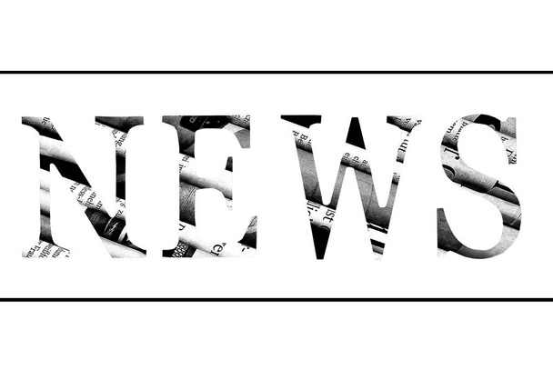 Wort "Nachrichten" mit Buchstaben aus Zeitung geschrieben - Foto, Bild