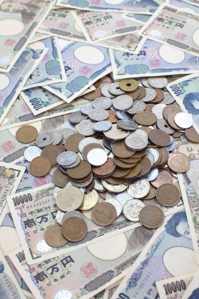 Japoński Jen banknotów i monet - Zdjęcie, obraz