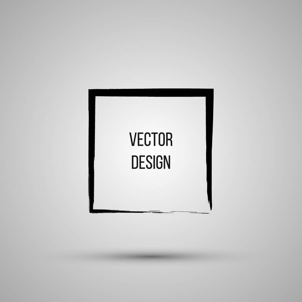 Hand drawn frame. Label, logo design element, frame. Brush abstract wave. Vector illustration. - Vector, Image