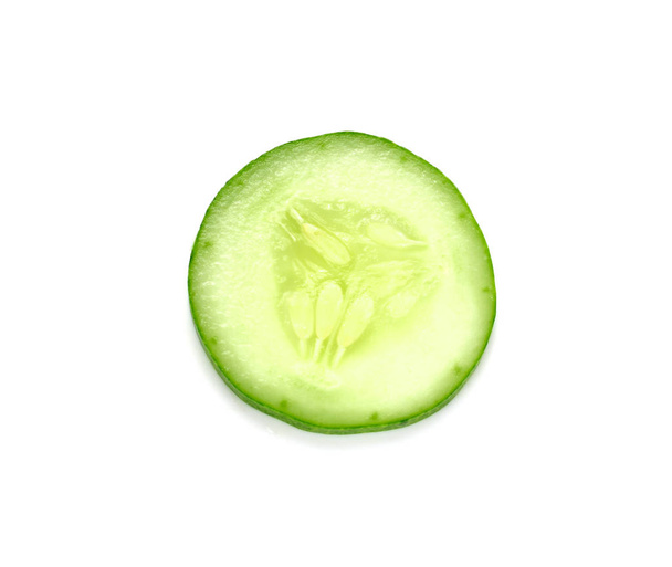 Fresh slice cucumber on white background - Photo, Image
