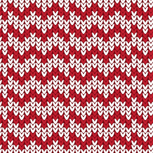 赤と白のシェブロン パターン背景を編む - ベクター画像