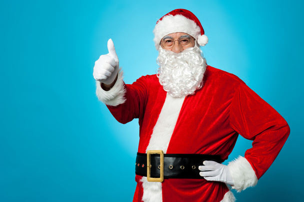 Father Santa gesturing thumbs up - Photo, Image