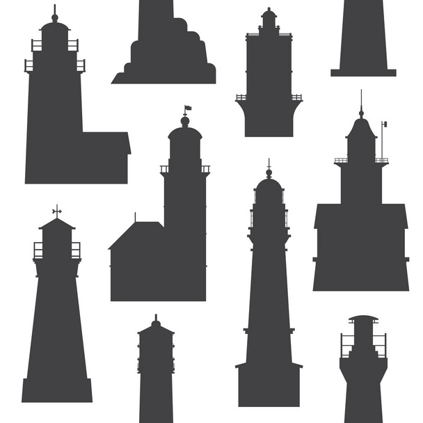 Lighthouses and Searchlights Icons - Vektor, Bild