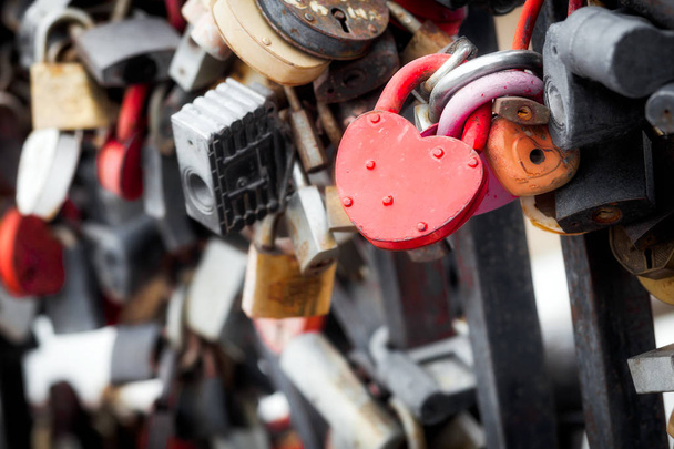 metal  hearts locks - Photo, Image