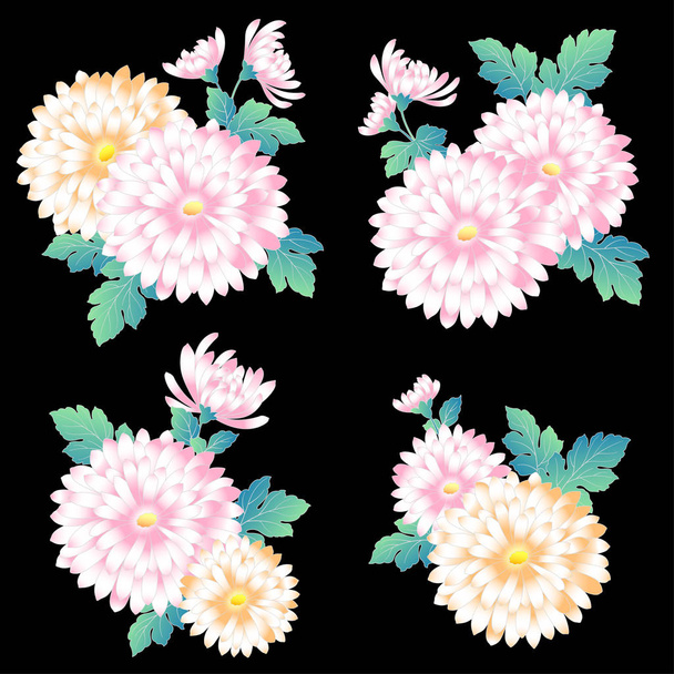 Japanese style chrysanthemum - ベクター画像