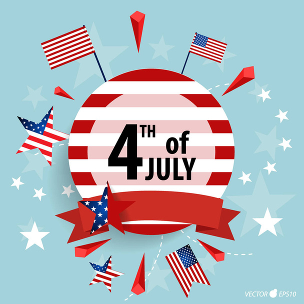Happy independence day card United States of America. American F - Vettoriali, immagini