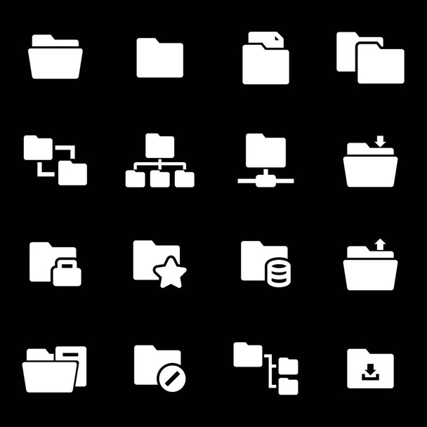 Vector white folder icons set - Vecteur, image