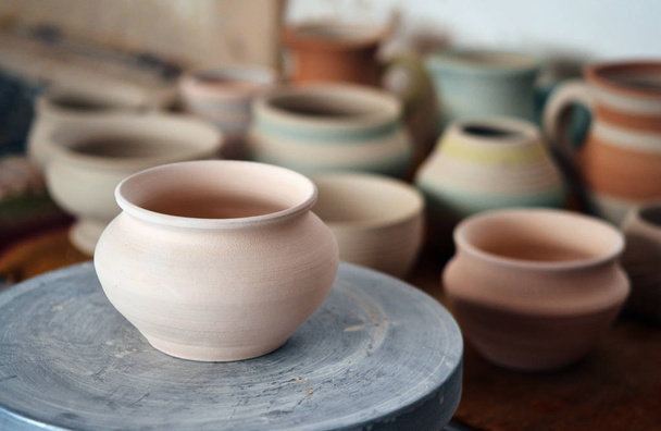 many clay pot is on the table - Photo, Image