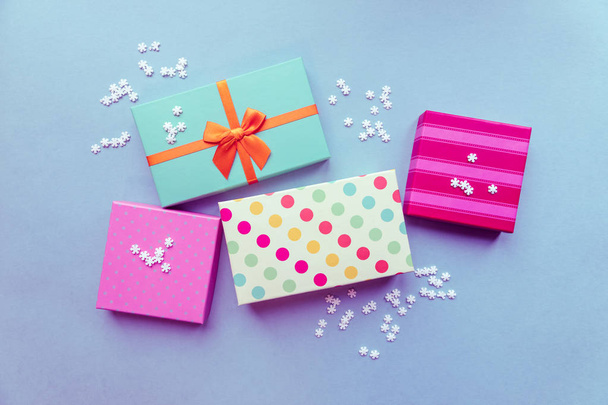 Holidays giftboxes on the pastel mint background for mother's day, christmas, birthday - Foto, Bild