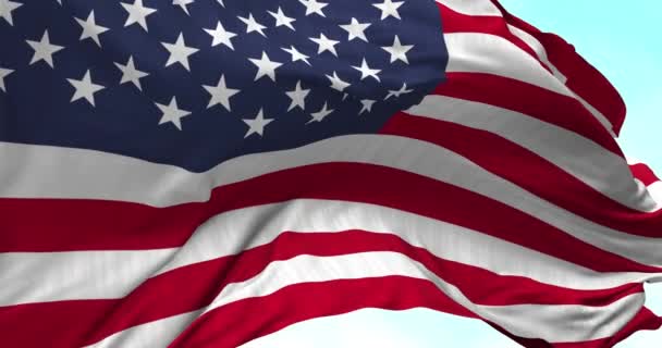 USA zászló fúj a szél - Felvétel, videó