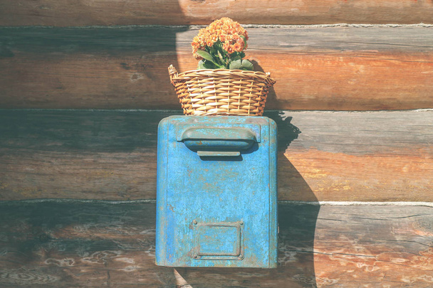 Vintage mailbox on the wooden wall - Фото, изображение