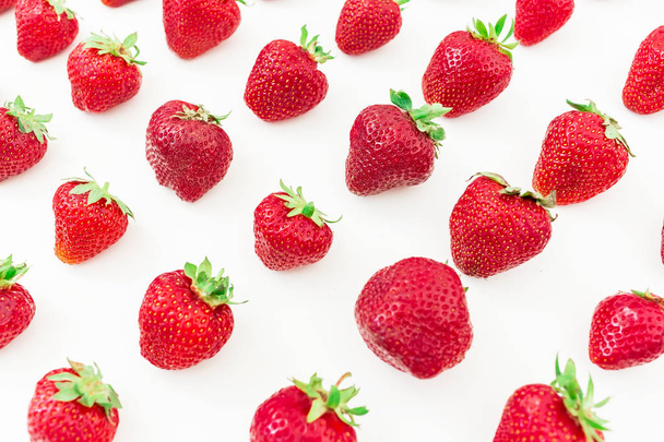 Strawberries  on white background. - 写真・画像