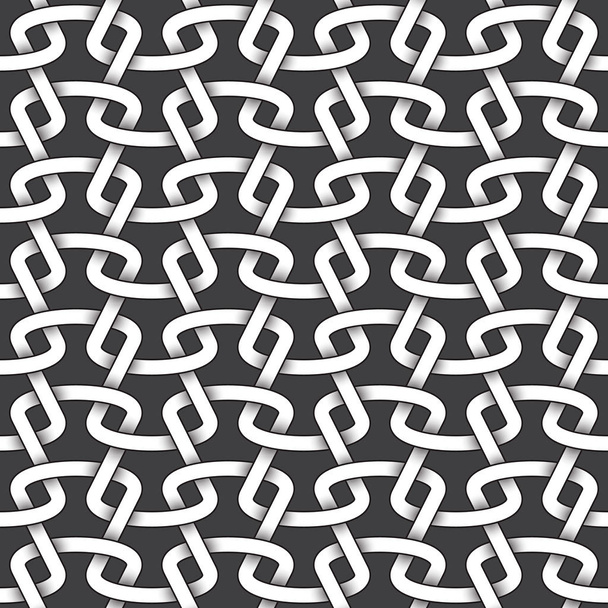 Abstract repeatable pattern background of white twisted bands with black strokes. Swatch of intertwined sinuous bands - Vector, Image
