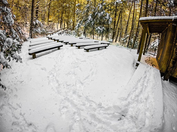Winterszenen im South Mountain State Park in North Carolina - Foto, Bild